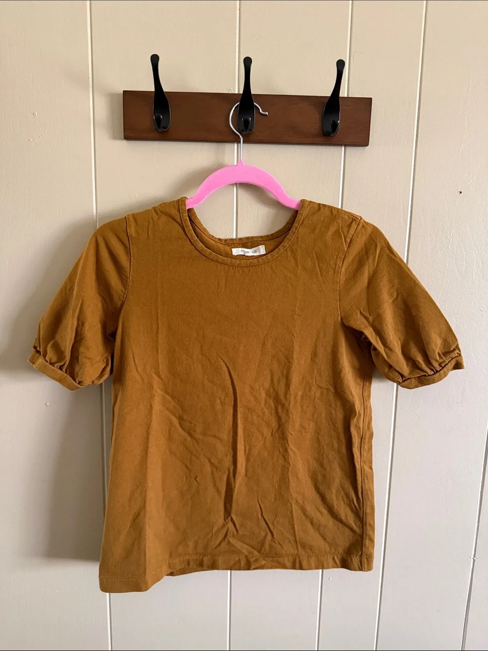 Madewell Puff Sleeve Tee in Mustard
